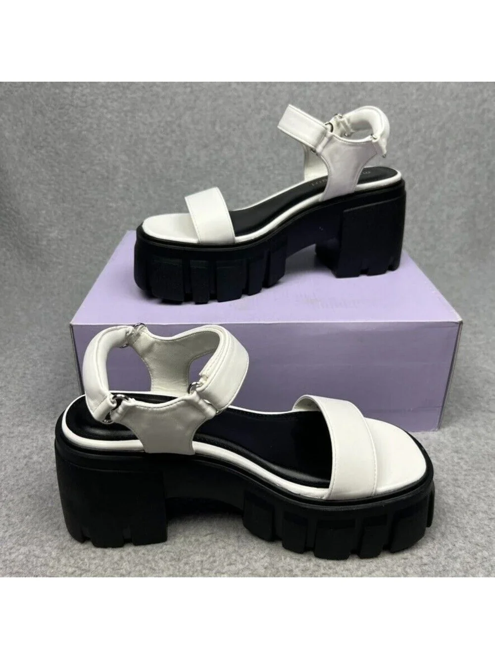 Y2K Madden Girl Womens Chunky Heel Sandals Size 10 M Platform Shoes 90s